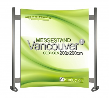 Messestand Promotionwand Vancouver  Gebogen 200 x 200 cm