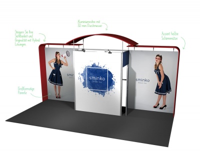 Messestand Modular 18 qm Sminko