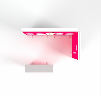 LED Messestand mit Theke 2x1