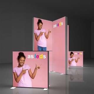 Mobiler LED Messestand mit Theke Sego 08