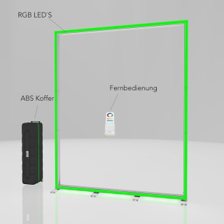 RGB Lightframe proLEDs Messewand, Messestand Modul 200cm Breit