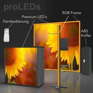 LED Messestand proLeds mit LED Theke 02