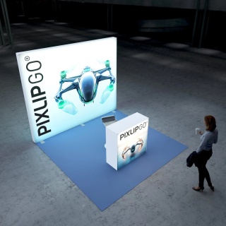 LED Messestand mit Theke Pixlip S-Kit 01