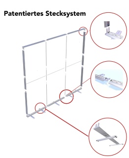Mobiler LED Messestand Big proLed mit LED Theke 200cm