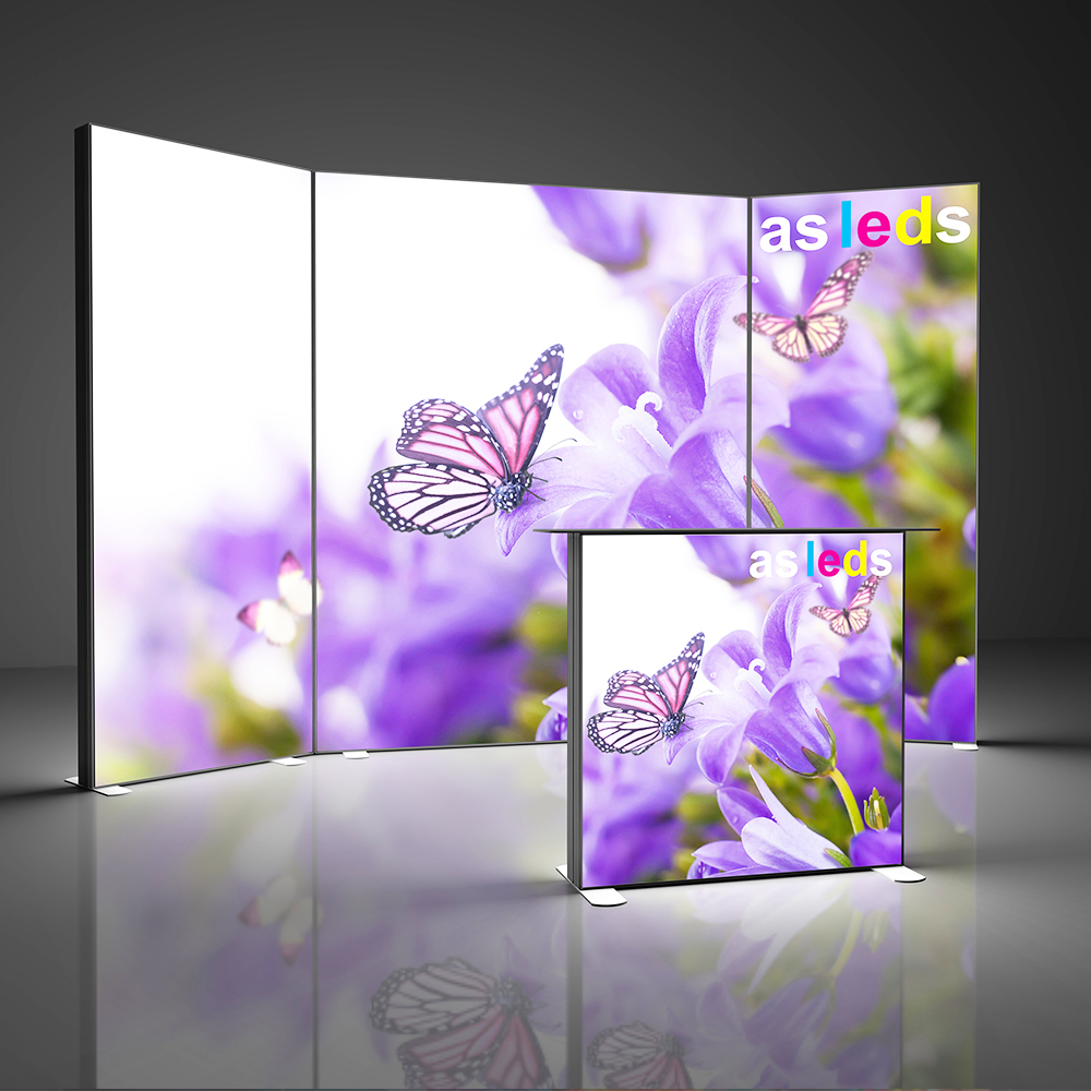 LED Messestand 400cm Breit mit Theke und Druck SEGO 02