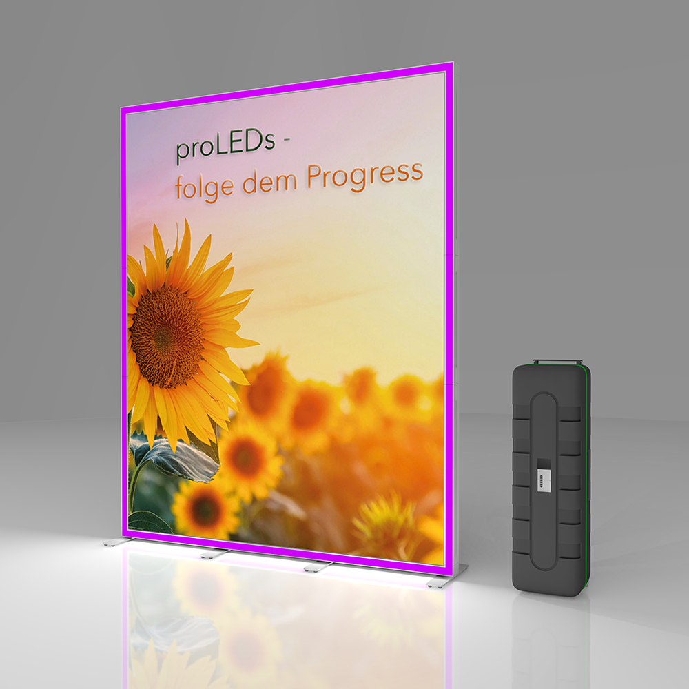LED Lightframe proLEDs Messewand, Messestand Modul 200cm Breit