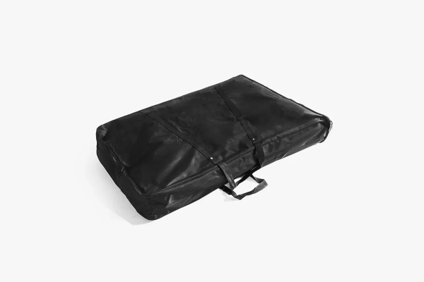 Mobile Verkaufstheke mit individuellem Druck und rundem Topschild
