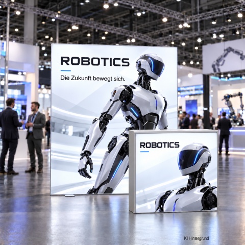 Mobiler LED Messestand Big proLed mit LED Theke 200cm