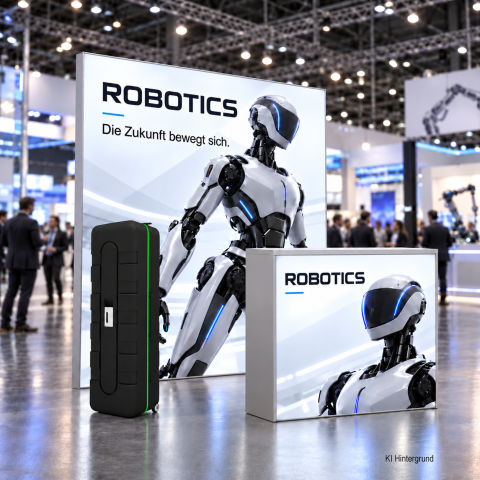Mobiler LED Messestand Big proLed mit LED Theke 200cm
