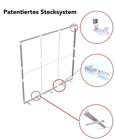 Mobiler LED Messestand Big proLed mit LED Theke 200cm